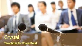  Presentation with microphones - Slides consisting of image of two microphones background and a tawny brown colored foreground