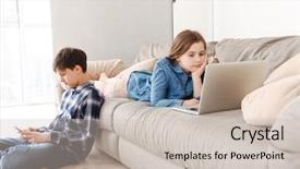  Presentation with mobile home - Audience pleasing slide set consisting of image of two modern european backdrop and a soft green colored foreground