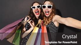  Presentation with black girls - PPT theme consisting of image-of-two-posh-young background and a dark gray colored foreground