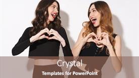  Presentation with two black women - PPT layouts featuring image-of-two-seductive-young background and a violet colored foreground