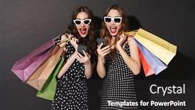  Presentation with black girls - PPT theme having image-of-two-trendy-young background and a dark gray colored foreground