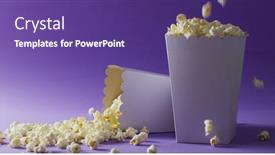  Presentation with fast food - Presentation design enhanced with image-of-two-white-popcorn background and a  colored foreground