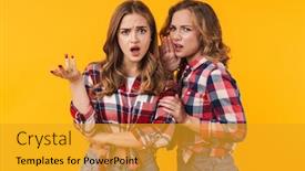  Presentation with german shepherd two young puppys - Amazing PPT theme having image-of-two-young-beautiful backdrop and a gold colored foreground