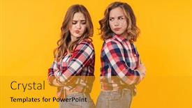  Presentation with german shepherd two young puppys - Slide set consisting of image-of-two-young-beautiful background and a gold colored foreground