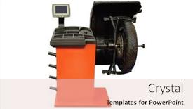  Presentation with tyre - Audience pleasing theme consisting of image of tyre fitting machine under the white background backdrop and a lemonade colored foreground