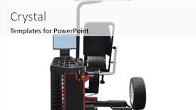  Presentation with tyre - PPT theme with image of tyre fitting machine under the white background background and a white colored foreground