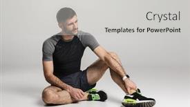  Presentation with athletic injury - Colorful PPT theme enhanced with image-of-unhappy-athletic-sportsman backdrop and a light gray colored foreground