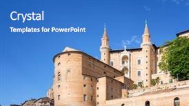  Presentation with italy - Amazing presentation theme having image of urbino marche italy backdrop and a teal colored foreground