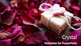  Presentation with pink rose petals - Cool new slides with image of valentine giftbox with small pink heart surrounded by rose petals backdrop and a wine colored foreground