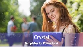  Presentation with digital image - Slides featuring image of various math equations background and a violet colored foreground