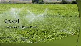  Presentation with irrigation - Cool new presentation theme with image of vegetables fields backdrop and a yellow colored foreground