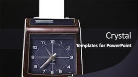  Presentation with vintage clock - Colorful PPT theme enhanced with image of vintage check clock backdrop and a dark gray colored foreground