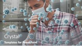  Presentation with global-health - PPT theme with image-of-virus-cells and a gray colored foreground