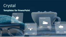  Presentation with weather climate - PPT theme featuring image-of-weather-forecast-over background and a navy blue colored foreground