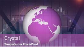  Presentation with travel globe - Theme enhanced with image-of-white-and-purple background and a coral colored foreground