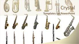  Presentation with wind instruments - PPT layouts having image of wind instruments isolated background and a lemonade colored foreground