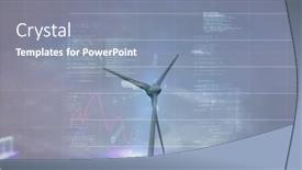  Presentation with environmental issues - PPT theme featuring image-of-wind-turbine-turning background and a seafoam green colored foreground