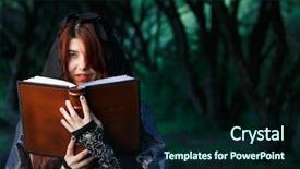  Presentation with black bodygaurd - Audience pleasing presentation theme consisting of image of witch in black backdrop and a wine colored foreground