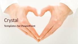  Presentation with heart hands - Slide set enhanced with image of woman s hands background and a lemonade colored foreground