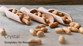  Presentation with peanuts - Presentation design featuring image-of-wooden-spoons background and a coral colored foreground