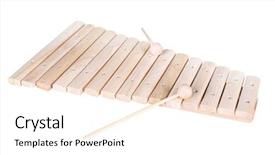  Presentation with xylophone - Beautiful presentation featuring image of wooden xylophone under the white background backdrop and a white colored foreground