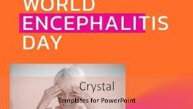  Presentation with woman world - Slide deck with image-of-world-encephalitis-day background and a coral colored foreground