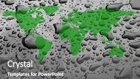  Presentation with water drops - Presentation featuring image of worldmap and water background and a gray colored foreground