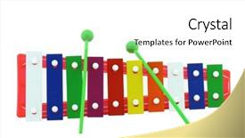  Presentation with xylophone - Theme with glockenspiel close up - image of xylophone background and a white colored foreground