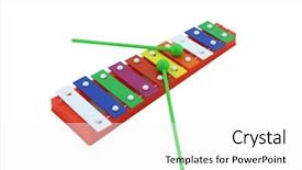  Presentation with xylophone - Amazing PPT layouts having image of xylophone backdrop and a  colored foreground