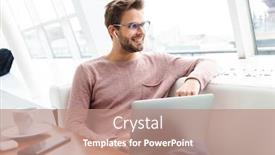  Presentation with cafe - Theme with image-of-young-bearded-man background and a coral colored foreground