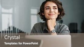  Presentation with joyful - Beautiful presentation featuring image-of-young-beautiful-joyful backdrop and a gray colored foreground