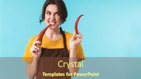  Presentation with chef - Theme consisting of image-of-young-beautiful-woman background and a tawny brown colored foreground