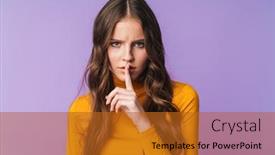  Presentation with long hair - Slides enhanced with image-of-young-beautiful-woman background and a gold colored foreground