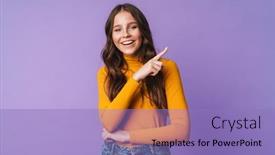  Presentation with long hair - PPT layouts with image-of-young-beautiful-woman background and a light blue colored foreground