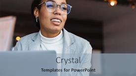  Presentation with office room - PPT layouts featuring image-of-young-brunette-african background and a light blue colored foreground