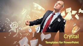  Presentation with anger - Presentation design consisting of business problem - image of young businessman background and a tawny brown colored foreground