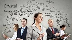  Presentation with multiracial team of young doctors stacking hands - Slide set consisting of image-of-young-businesspeople-team background and a light gray colored foreground