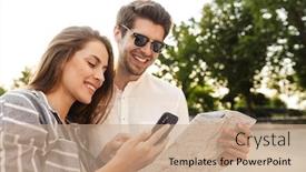  Presentation with city map - Cool new PPT layouts with image-of-young-caucasian-beautiful backdrop and a coral colored foreground