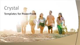  Presentation with walking together - Slide deck enhanced with image-of-young-caucasian-happy background and a white colored foreground