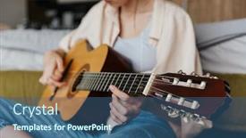  Presentation with acoustic - Slide deck with image-of-young-caucasian-woman background and a ocean colored foreground