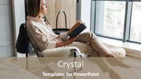  Presentation with living room - Slides enhanced with image-of-young-focused-nice background and a coral colored foreground