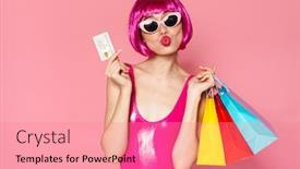  Presentation with kiss - Slides featuring image-of-young-girl-making background and a coral colored foreground