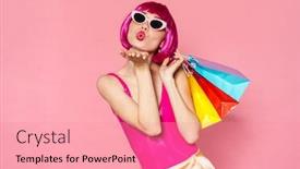  Presentation with kiss - Colorful PPT theme enhanced with image-of-young-girl-wearing backdrop and a coral colored foreground