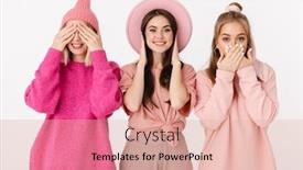  Presentation with monkey - Slide deck consisting of image-of-young-girls-representing background and a coral colored foreground