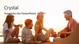  Presentation with beer garden friends in tracht - PPT layouts featuring image of young happy friends background and a white colored foreground