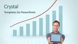  Presentation with computer vision and image processing - PPT theme featuring image of young man showing background and a sky blue colored foreground