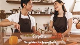  Presentation with multicultural - Audience pleasing presentation theme consisting of image-of-young-multicultural-couple backdrop and a red colored foreground