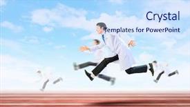  Presentation with baseball running the bases - Slide deck consisting of image of young running doctor background and a  colored foreground