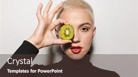  Presentation with haircut - Presentation theme with image-of-young-serious-blonde background and a tawny brown colored foreground