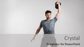  Presentation with strong - PPT theme consisting of image-of-young-strong-man background and a light gray colored foreground